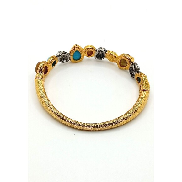 Alexis Bittar Elements Cholulian Turquoise, Labradorite & Crystal Cluster Bangle - Picture 12 of 13